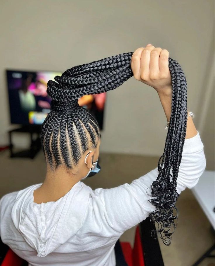 Braiding Hairstyles For Black Women, Goddess Cornrows, Summer Hair Colour, Hairstyles For Black Women Natural, Hair Colour Trends, Cornrows With Box Braids, Latest Braided Hairstyles, Braiding Hairstyles, Cornrow Ponytail