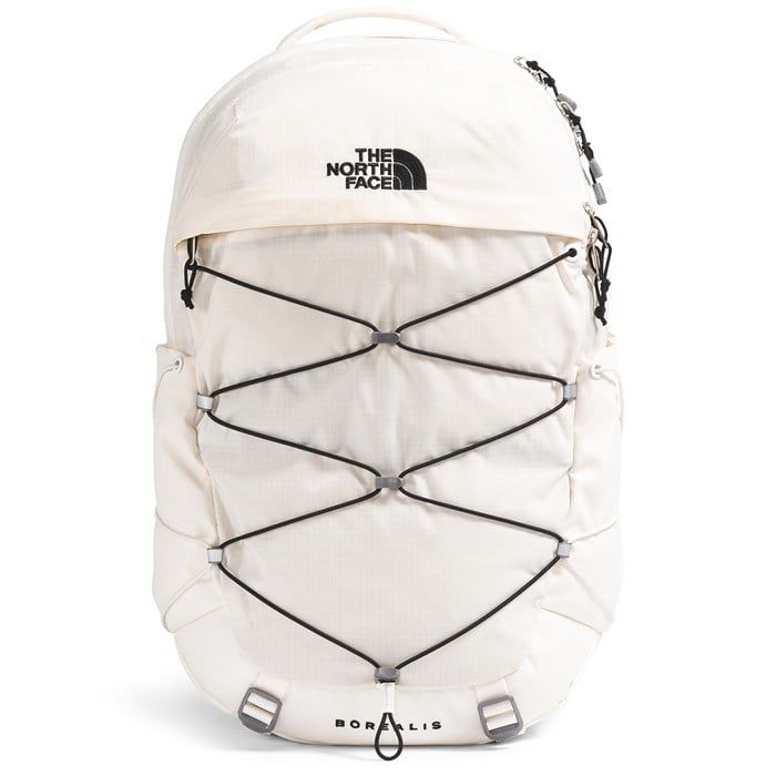 Casual White Hiking Backpack, White Waterproof Backpack For Outdoor Activities, The North Face Sporty Standard Backpack, Sporty The North Face Standard Backpack, White Backpack For Outdoor And Back To School, Back To School White Outdoor Backpack, White Nylon Hiking Backpack, White Nylon Backpack For Hiking, White Standard Backpack For Outdoor