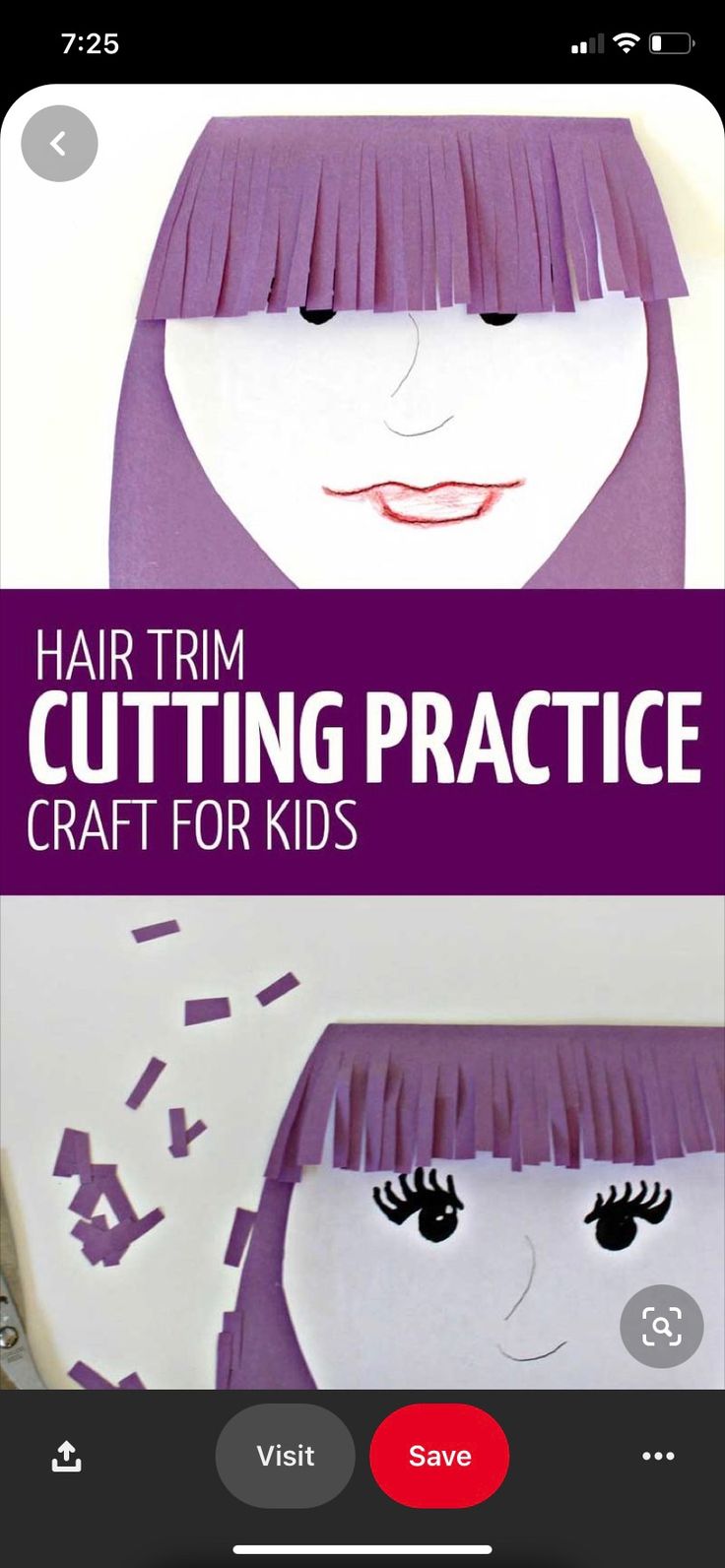 Art And Craft Preschool Ideas, Hairdresser Preschool Activities, Hairdresser Activities For Preschool, Occupation Crafts For Preschool, Scissors Practice, Scissor Skills Preschool, Kids Educational Crafts, Scissors Skills, Haircut Girl