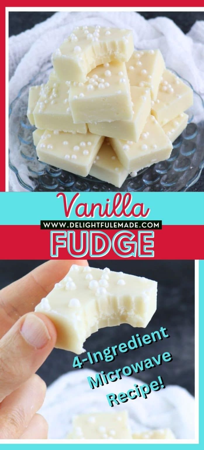 vanilla fudge recipe with 4 ingredients and four different ways to make it in the microwave