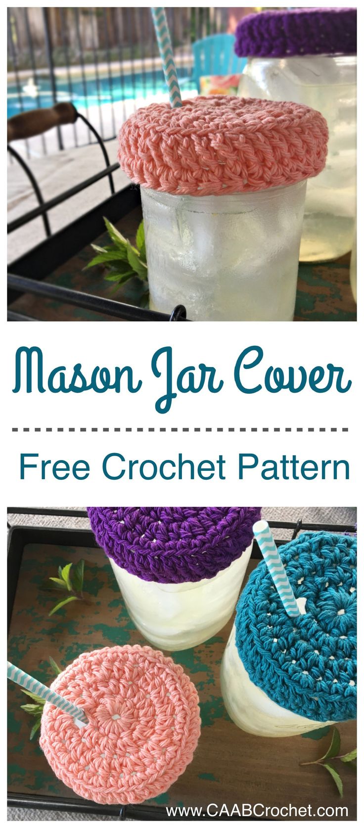 crocheted mason jar covers are the perfect way to keep your jars fresh and organized