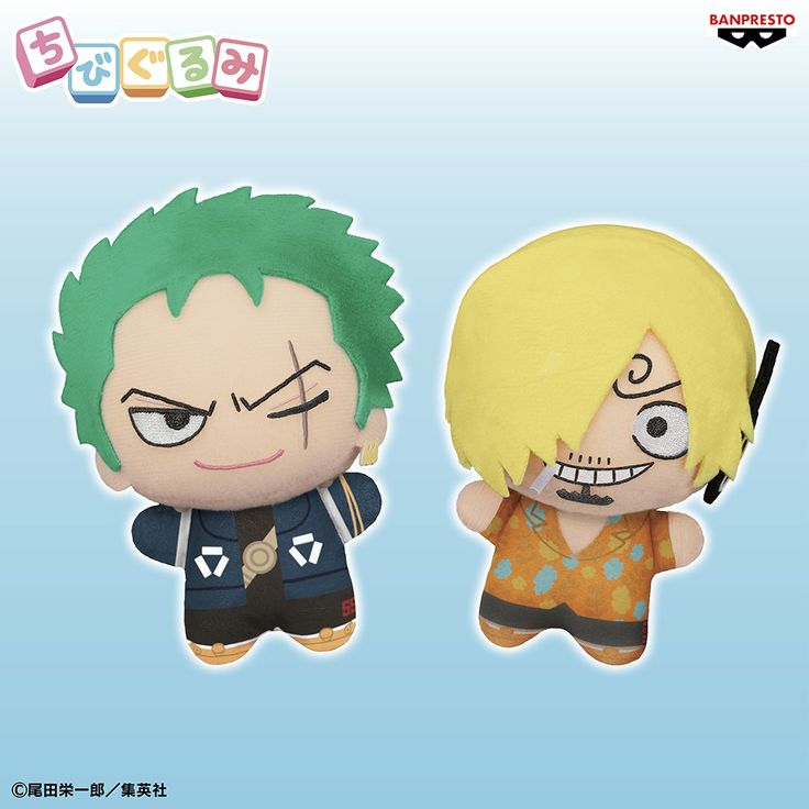 two anime characters with green hair and yellow hair