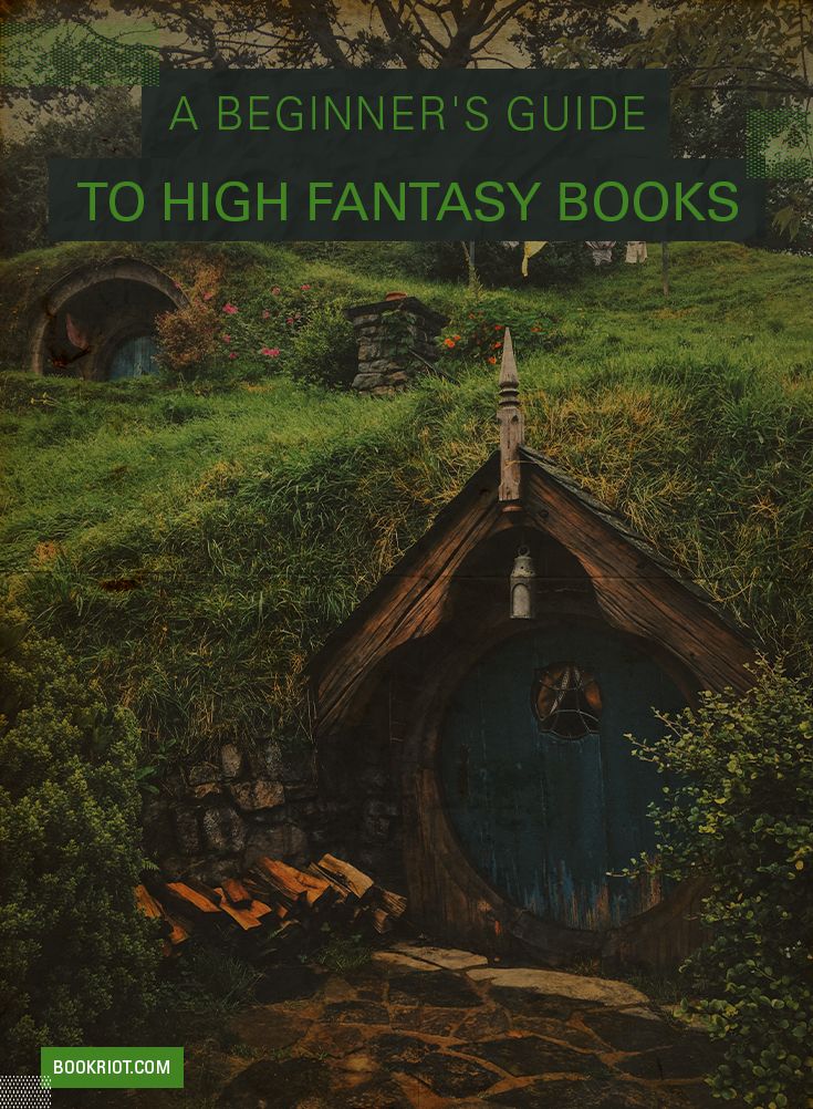 a book cover for a beginner's guide to high fantasy books with an image of a hobbot