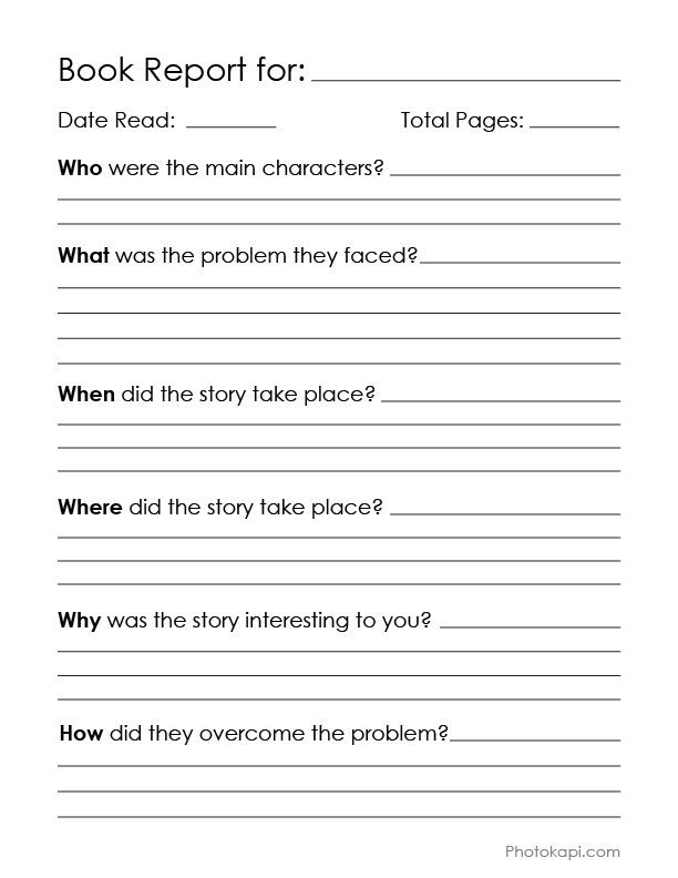 the book report is shown in this worksheet