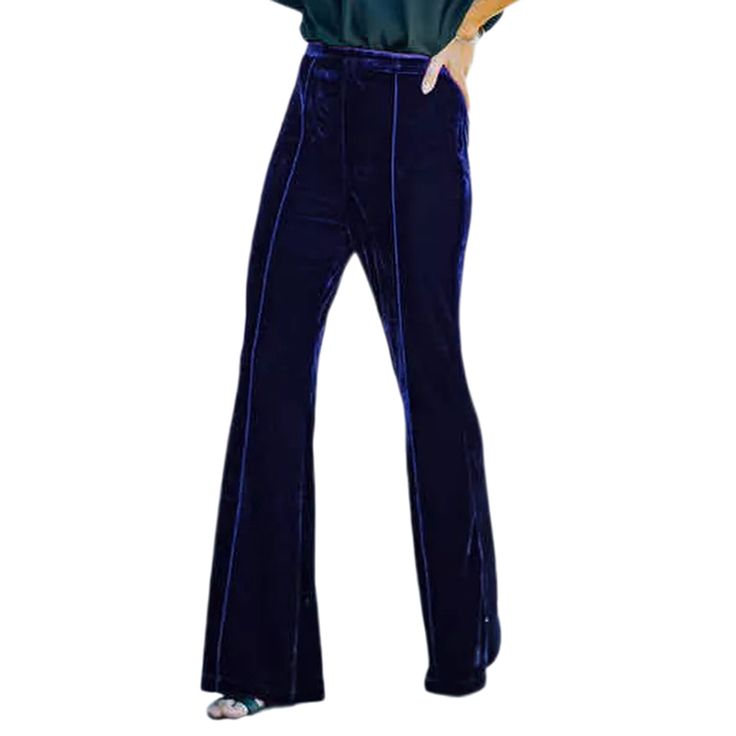 Sapphire Blue Korean Velvet Fashion Pants Blue Velvet Clothes, Blue Full Length Wide Leg Pants For Party, Blue Wide Leg Full Length Party Pants, Blue Wide Leg Full Length Pants For Party, Blue Straight Leg Party Jeans, Blue Wide Leg Party Pants, Blue Straight Leg Jeans For Party, Blue High Waist Wide Leg Pants For Party, Blue High Waist Wide Leg Party Pants