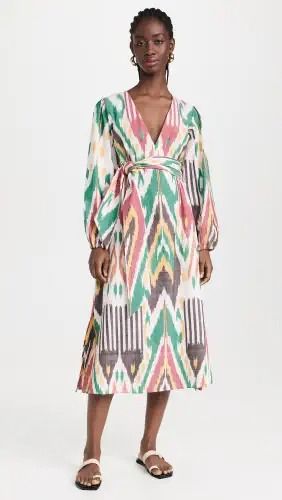 Women's What's New | Shopbop Guadalupe Design, Ikat Dress, Ikat Print, Long Puff Sleeves, Swimsuit Cover Ups, Fabric Art, Puff Sleeves, Latest Design, Size Clothing