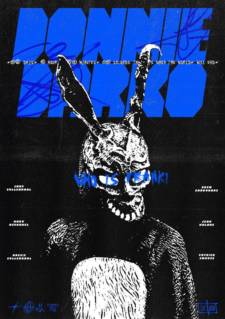 Donnie Darko poster Donnie Darko Aesthetic, Donnie Darko Poster, Adobe Fonts, Classic Films Posters, Donnie Darko, Design Visual, Poster Colour, Room Makeover Inspiration, New Poster