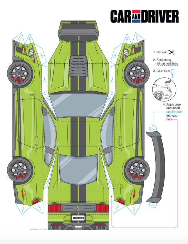 the paper car is cut out and ready to be assembled