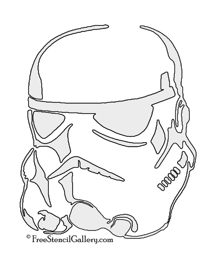 a helmet that is drawn in the style of star wars, with an image of storm trooper