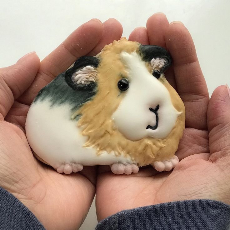 a hand holding a small toy animal in it's palm