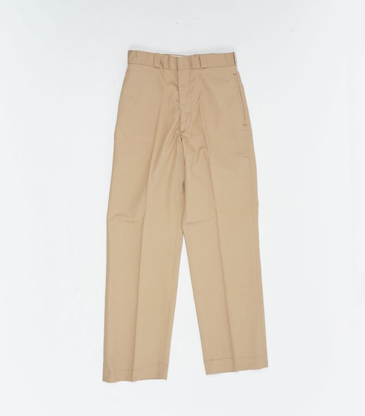 NOS Cotton 50%, Polyester 50% Made in USA Size 27 30 A 27.0" 30.0" B 12.5" 12.5" C 28.0" 28.0" S A, B 12, Chino Trousers, Khaki Pants, Made In Usa, Trousers, Pants