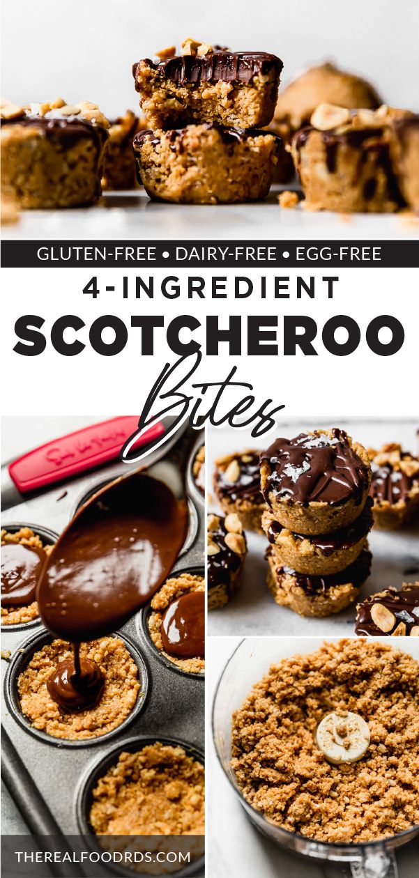 collage of 4 ingredient scotcheroo bites with text overlay