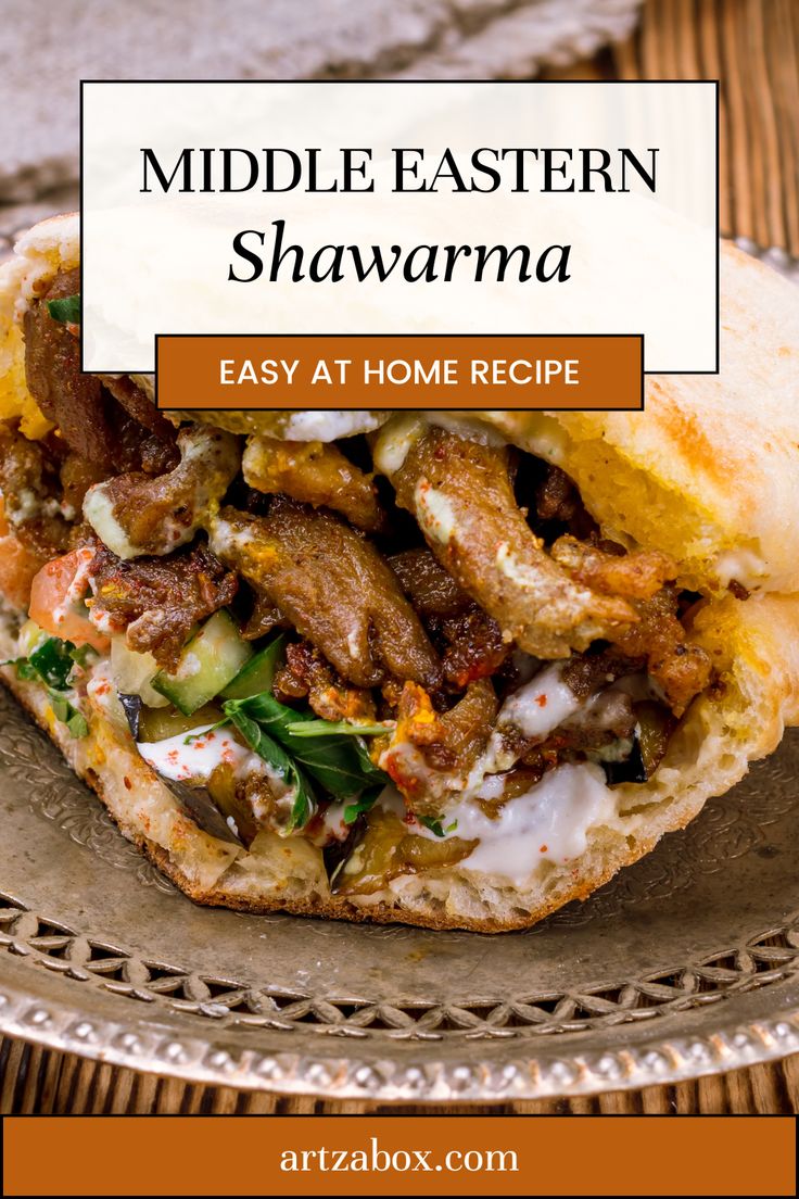 the middle eastern shawarmma is an easy and delicious sandwich that's ready to be eaten