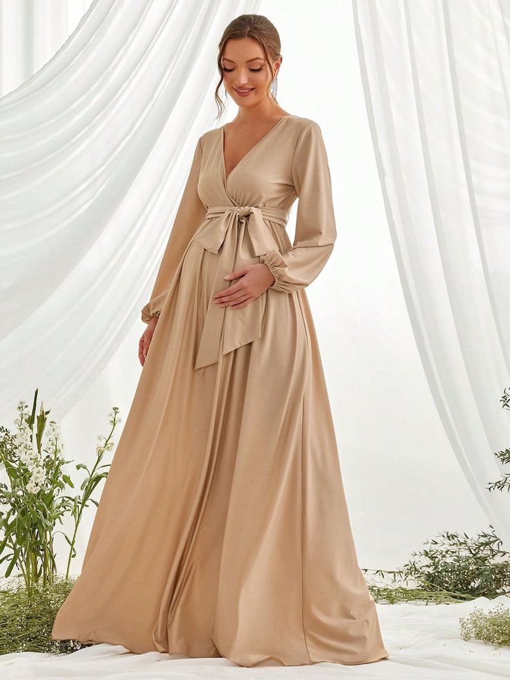 Product Code: FSWD1466 Embellishment: Knit Fabric: 95% Polyester ，5%Spander Back Style: Zipper Up Fully Lined: Yes Built-in Bra: No Available Color: Khaki Stretch: Moderate Fits true to size Imported Model Information: Height: 5' 2" Bust: 32'' Waist: 26“ Hips: 37” wearing US size Small Maternity Winter, Latest Maternity Dresses, Maternity Belt, Winter Maternity, Natural Contour, Maternity Gowns, Pregnancy Maxi Dress, Maternity Clothing, Khaki Dress