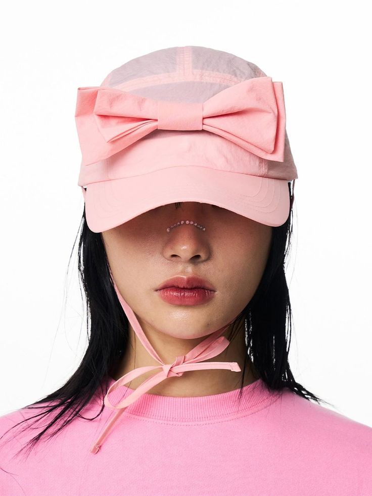 With simple silhouettes and diversity of colors, ILLIGO's unique mood is incorporated into the design to share romantic daily life.- Unique camp cap design with ribbon decoration- Featuring straps at the bottom of the cap- Made of nylon material, adding to its uniqueness- Versatile item for a daily wear Pink Curved Visor Hat For Summer, Playful Adjustable Pink Baseball Cap, Playful Pink Adjustable Baseball Cap, Pink Adjustable Visor Hat, Pink Baseball Cap With Curved Visor For Summer, Adjustable Pink Baseball Cap For Summer, Pink Adjustable Baseball Cap For Summer, Trendy Pink Visor Hat, Trendy Pink Baseball Cap For Summer