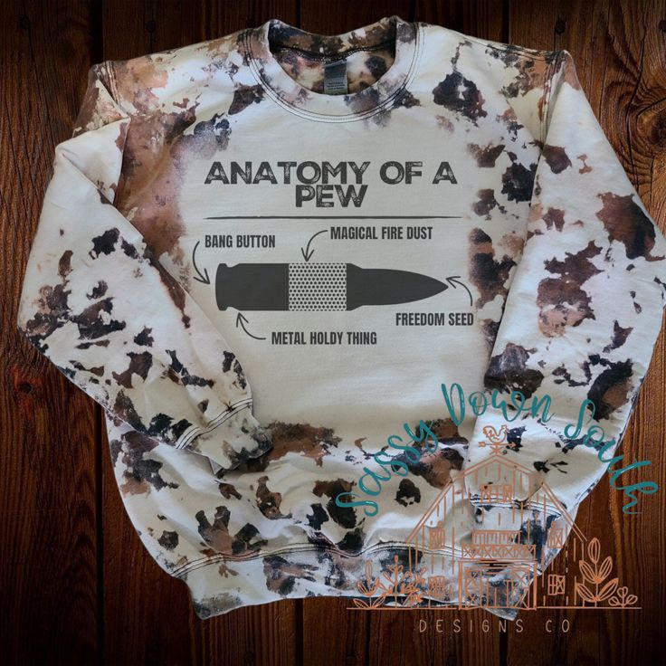 This listing is for a bleached sweatshirt with the design ANATOMY OF A PEW.  Each item is handmade & made to order. No two will ever be exactly alike & may differ from the stock photo.  Each sweatshirt is made on a quality super soft unisex material with a unique bleach dying process & finally sublimated with professional grade sublimation ink. It applied using a professional heat-press for a permanent & lasting design. Designs may fade some after time but will never peel or come off.  To extend Bleach Jeans Diy, Bleach Jeans, Circuit Maker, Bleach Shirt Diy, Bleached Sweatshirt, Camo Nails, Bleach Shirt, Sublimation Shirts, Tee Ideas