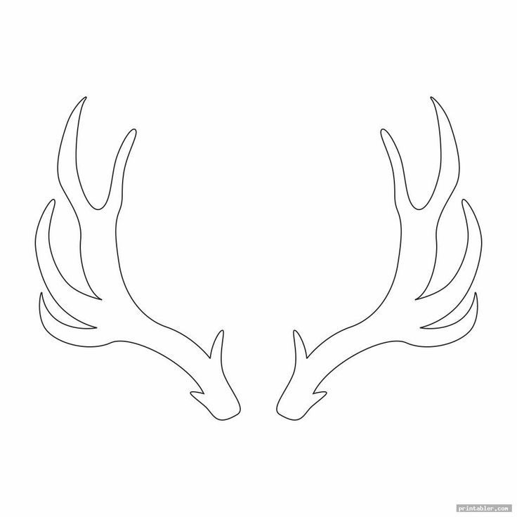 the outline of two deer's antlers with large horns on their heads, facing each other