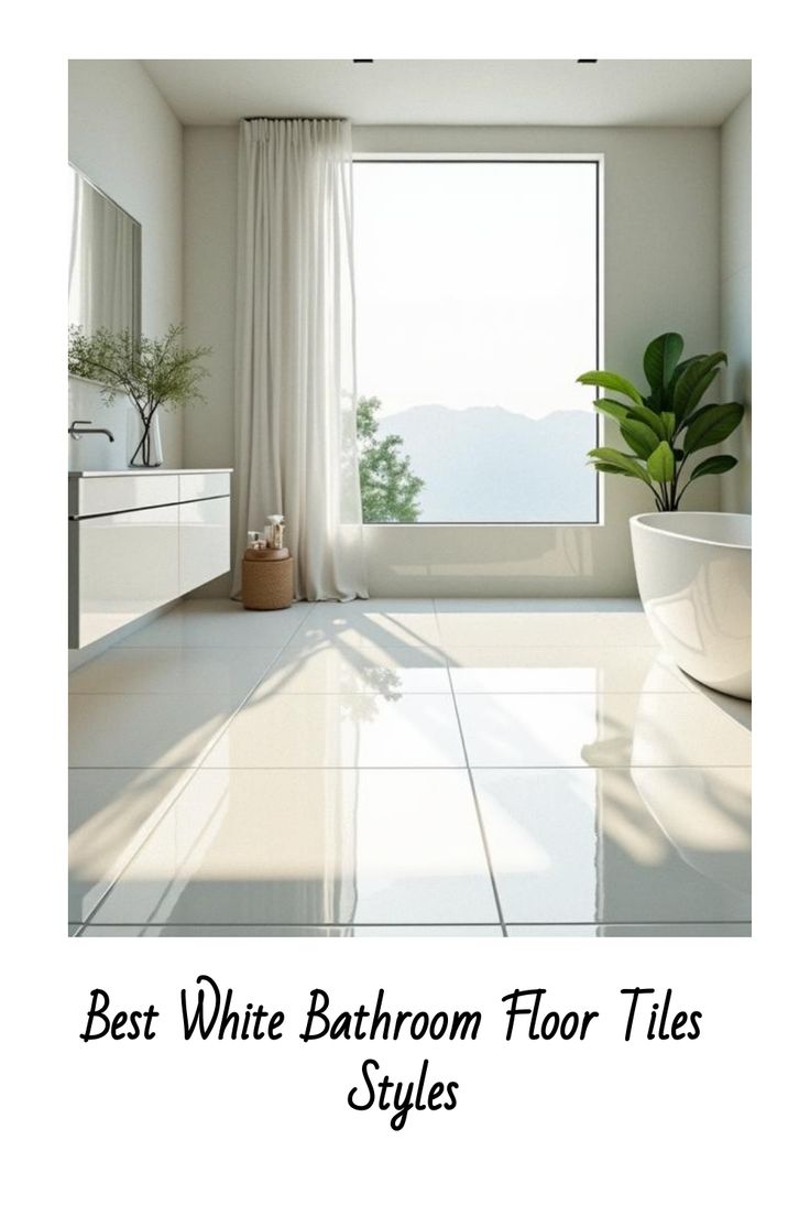 Best White Bathroom Floor Tiles Styles Timeless Bathroom Floor Tile Ideas, Popular Bathroom Floor Tile, Tile Inlay Bathroom Floor, Bathroom With White Tile Floor, White Tile Floor Bathroom, Rectangle Tile Bathroom, White Bathroom Floor Tile Ideas, Warm White Bathroom, Beige And White Bathroom