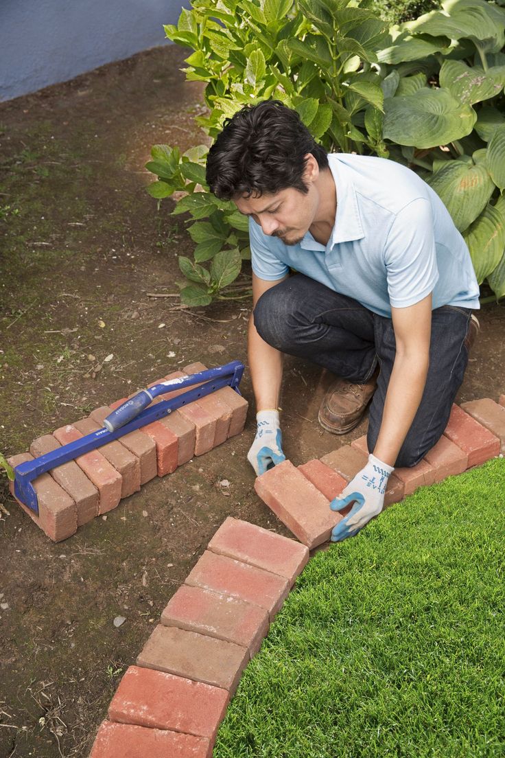 Brick Landscape Edging, Mowing Strip, Brick Flower Bed, Landscape Edging Stone, Landscape Bricks, Brick Garden Edging, Flower Bed Edging, Brick Edging, Brick Garden