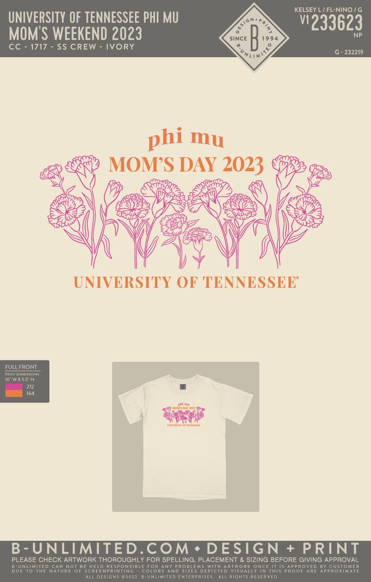 an advertisement for the university of tennessee's mom's day t - shirt contest