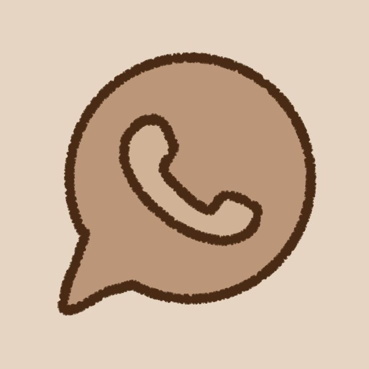 a brown phone icon with the call symbol in it's center and an oval shape