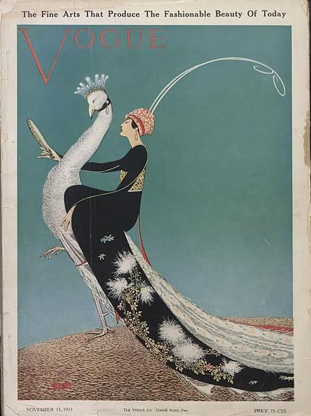 an advertisement for the fine arts that produce the fashions beauty of today, featuring a peacock