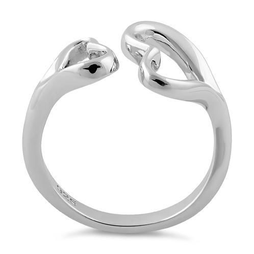 Top of ring height: 12.3mm

Band width: 2.2mm

Shank width: 2.5mm



Metal: 925 sterling silver

Plating: rhodium plated

Finish: high polish Classic White Gold Open Heart Ring, Classic Sterling Silver Open Heart Ring, Sterling Silver Rings With Polished Finish For Promise, White Gold Bypass Ring With Polished Finish For Promise, Classic Silver Sterling Heart Ring, Classic Silver Heart Ring With Polished Finish, Elegant Sterling Silver Stackable Rings With Open Heart, Silver Open Heart Promise Ring, Sterling Silver Heart Ring With Polished Finish For Promise