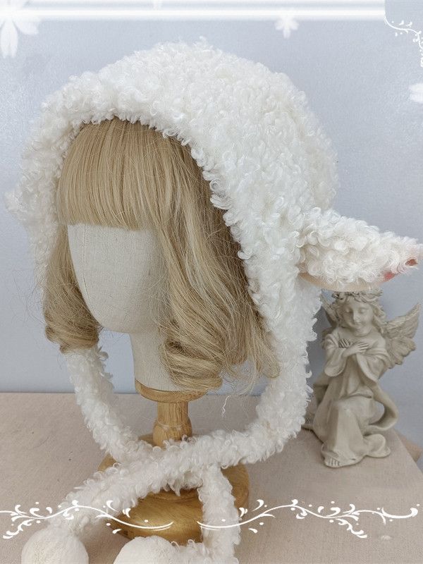 The price is for a hat only, others are not included. Winter Hats With Ears, One Size Fits Most, Winter Bonnet With Ears, Warm Winter Bonnet With Curved Brim, White Short Brim Felt Hat For Winter, Cute Winter Hats With Ears, Cream Winter Bonnet Cap, Winter Cream Bonnet Cap, Casual Winter Hat With Ears, Winter Cream Bonnet