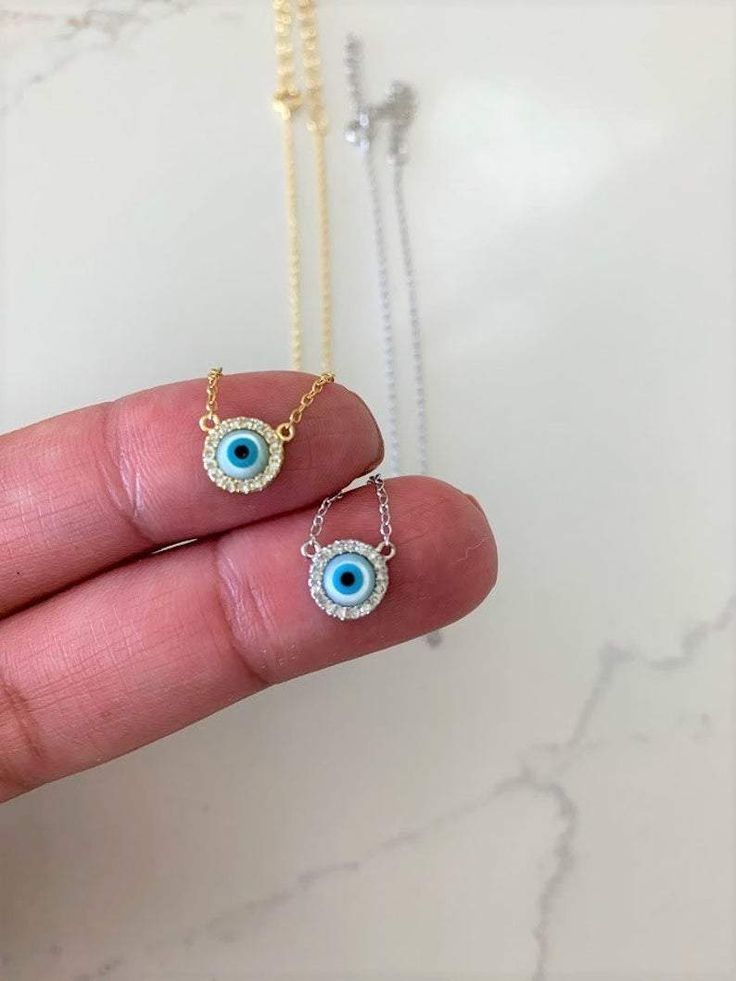 Round Evil Eye Necklace Sterling Silver Evil Eye Charm image 0 Round Evil Eye, Modern Necklace, Silver Gold Jewelry, Evil Eye Charm, Evil Eye Necklace, Delicate Jewelry, Pavlova, Necklace Sterling Silver, Eye Necklace