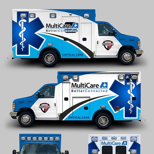 an ambulance wrap design for a medical care company