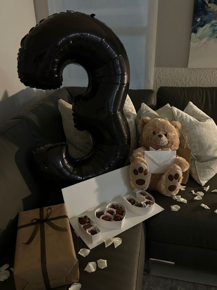 Anniversary surprise for boyfriend, gifts for bf, room surprise, gift ideas, chocolate arrangement, roses, flowers, teddy bear, gifts, balloons Bf Room Surprise, Bf Birthday Gifts, Anniversary Surprise, Teddy Bear Gifts, Bf Gifts, Valentine Day Boxes, Diy Gifts For Boyfriend, Boyfriend Anniversary Gifts, Mens Birthday Gifts