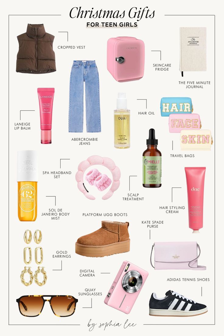 the ultimate christmas gift guide for teen girls with all the essentials to pack in