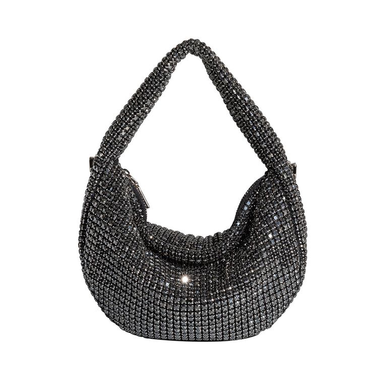 A small black crystal encrusted crossbody bag. Sparkly Bag, Melie Bianco, Everyday Adventures, Elegant Accessories, City Style, Black Crystals, Handle Bag, Urban Design, Fashion Essentials