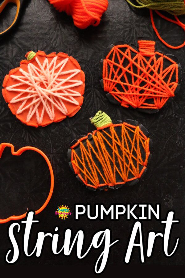 pumpkin string art for kids to make