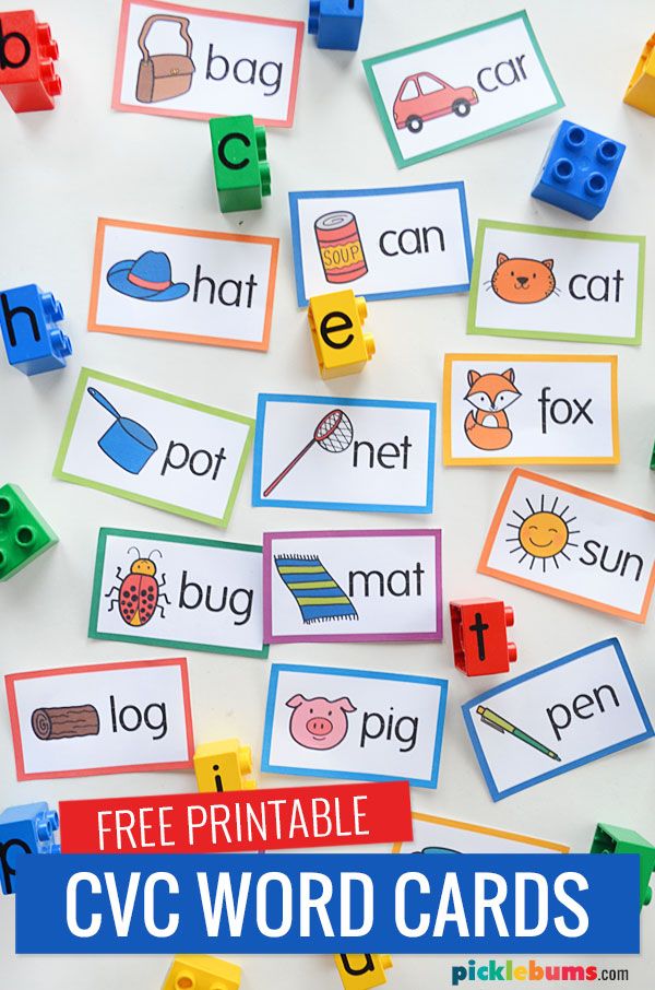 free printable cvc word cards for kids to practice letter recognition and matching words