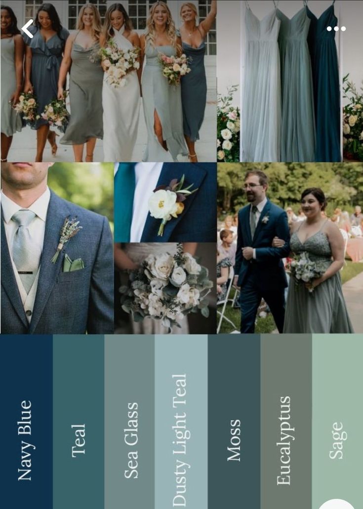 the color scheme for this wedding is blue and gray