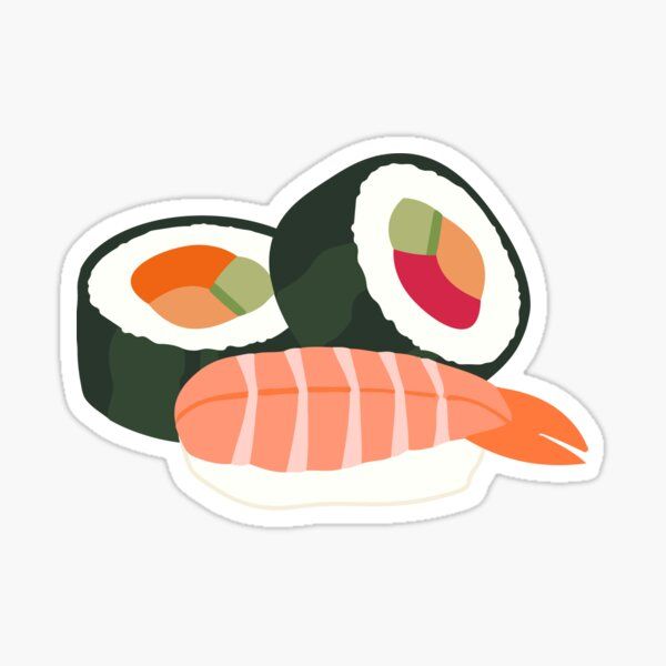 sushi sticker on a white background