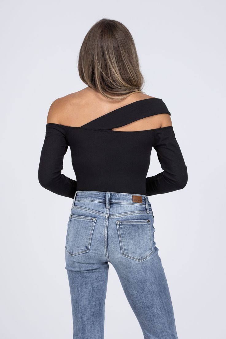 Head out for a drink or two in The Girls Night Out Bodysuit by White Birch. Made with a curve-defining bodice that is sure to enhance your natural structure, an asymmetrical neckline with overlay detail frames this stunner for that head-turning look. Pair with your favorite denim and heels and hit the town for a night out you won't forget. Fabric: 95% Polyester, 5% Spandex Measurements: Bust (Size M): 16''Bust (Size 2XL): 21'' Length (Size M): 26''Length (Size 2XL): 29.5'' True To Size S 0-6 M 6 Chic Bodysuit With Asymmetrical Neckline For Night Out, Spring One Shoulder Bodysuit For Night Out, One Shoulder Bodysuit For Night Out In Spring, Trendy Asymmetrical Bodysuit For Night Out, Asymmetrical Stretch Bodysuit For Night Out, Chic Stretch Bodysuit With Asymmetrical Neckline, Asymmetrical Stretch Bodysuit For Spring, Fitted Bodysuit With Asymmetrical Neckline For Night Out, Fitted Tops With Asymmetrical Neckline For Date Night