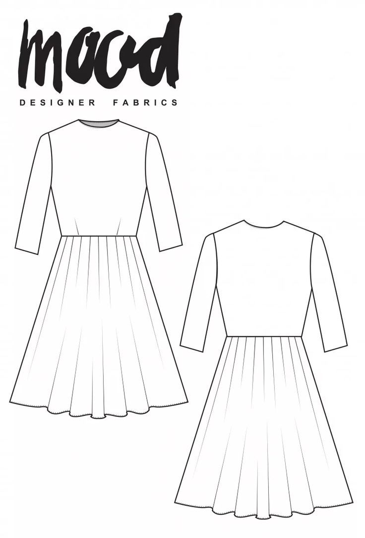 the front and back view of a women's dress with pleaed hems