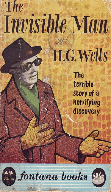 the invisible man and h g wells book cover with an image of a person in a hat