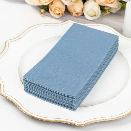 Dusty Blue Soft Linen-Feel Napkins Introducing our exquisite Soft Linen-Feel Airlaid Paper Napkins, the epitome of elegance and practicality. Made from premium-quality airlaid paper, they combine the softness of linen with the convenience of disposability, creating a unique and captivating addition to any table setting. Designed to handle even the most indulgent culinary creations, these napkins effortlessly soak up spills and messes, ensuring a seamless dining experience. Dusty Blue Airlaid Pap Dusty Blue Napkins, Wedding Cocktail Napkins, Paper Dinner Napkins, Blue Napkins, Paper Place, Blue Soft, Table Setup, Wedding Cocktails, Party Napkins