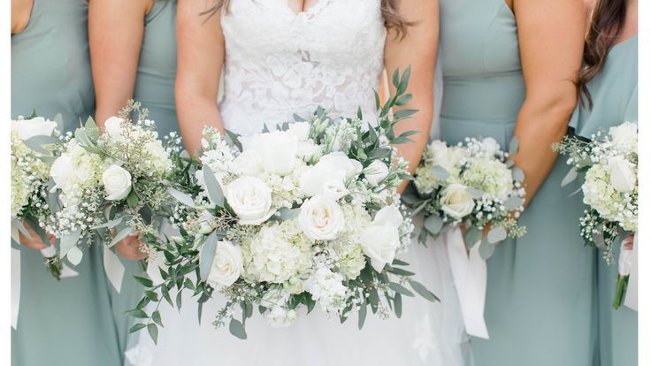 Bridal Bouquet all white and green wedding florist galler Planning 2023, Bridesmaid Bouquet White, Italian Ruscus, Grand Wedding, Floral Bridesmaid, Seeded Eucalyptus, Wedding Flower Inspiration, White Wedding Flowers, Bouquet Design