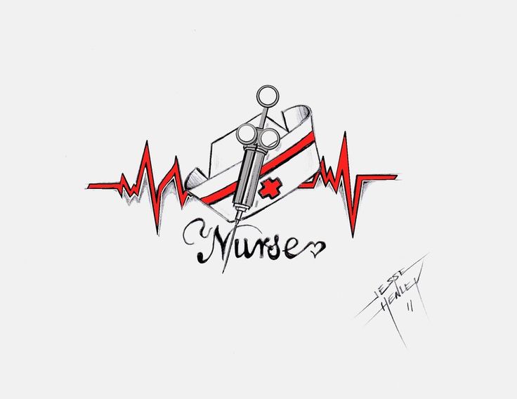 a drawing of a medical device with the word nurse written on it and heartbeats