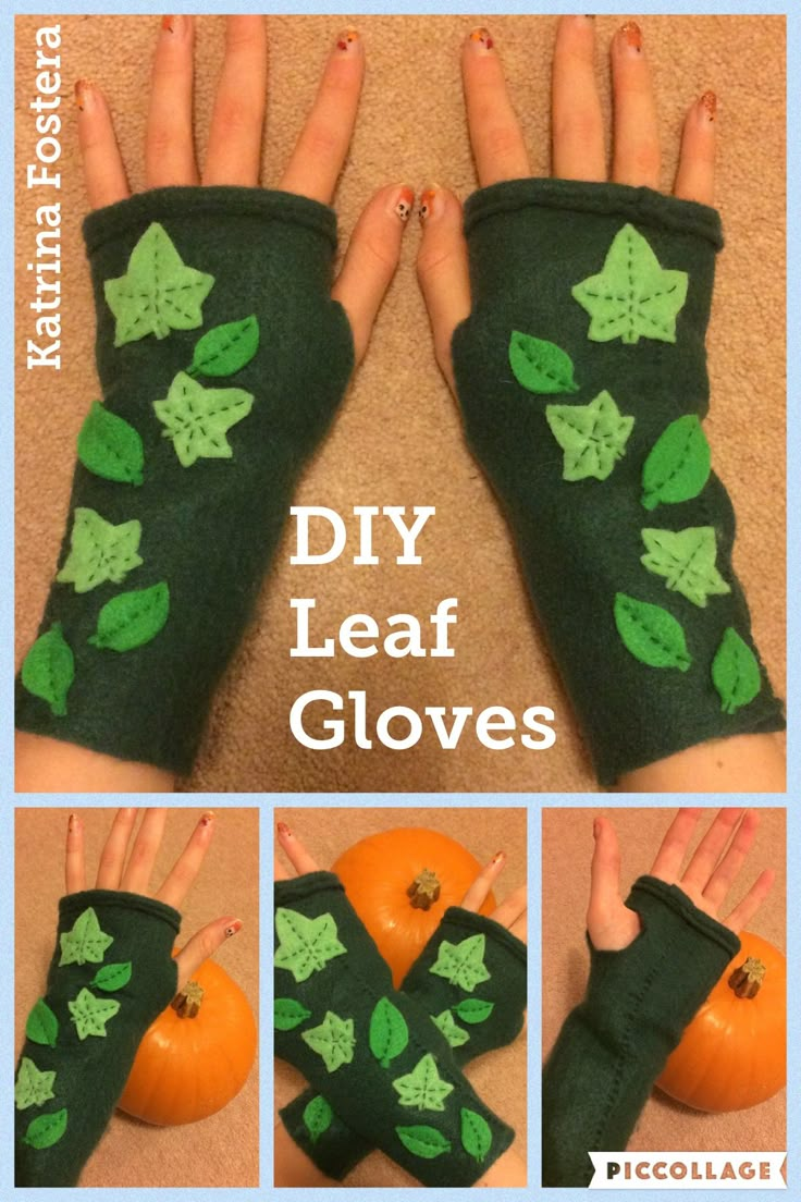 an image of a pair of gloves with leaves on them