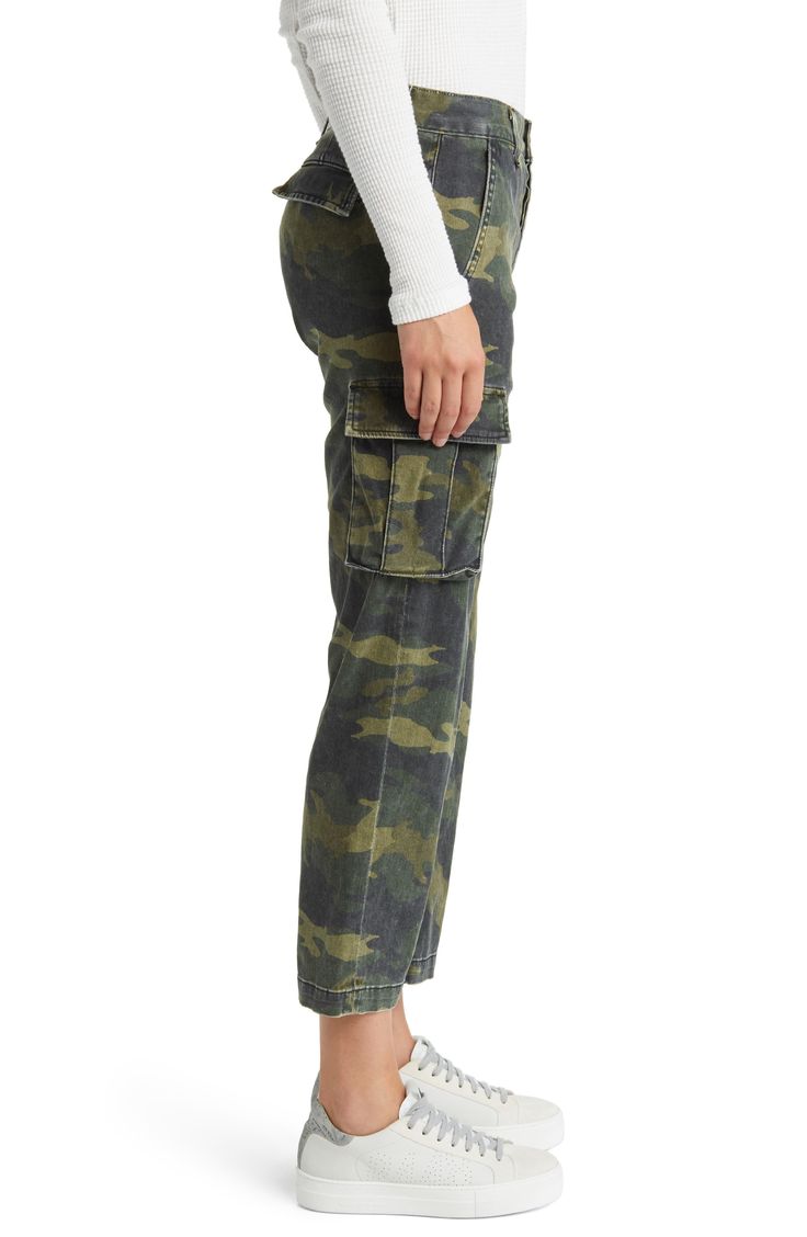 Break out these cotton-blend cargo pants for off-duty days with utilitarian elements like side pockets and a camo pattern. 26 1/2" inseam; 16" leg opening; 10 1/2" front rise; 13 1/2" back rise (size 29) 98% cotton, 2% polyurethane Machine wash, line dry Made in the USA of imported fabric Camouflage Relaxed Fit Straight Leg Cargo Pants, Camouflage Straight Leg Cotton Cargo Pants, Camouflage Cotton Straight Leg Cargo Pants, Camouflage Cargo Pants With Tapered Leg, Camouflage Straight Leg Utility Cargo Pants, Camouflage Straight Leg Cargo Pants, Camouflage Straight Leg Cargo Jeans With Multiple Pockets, Camouflage Cotton Cargo Jeans, Camouflage Straight Leg Cotton Cargo Jeans