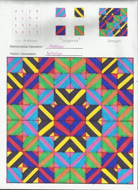 an image of a quilt pattern with different colors and patterns on it's side