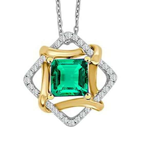 METAL SPECIFICATIONS Two Tone Gold 14K STONE SPECIFICATIONS Stone Name : Green Emerald and Diamond Stone Cut : Princess and Round Cut Stone Details : There is one princess cut green emerald stone in the middle approx. 3.50 carats (Approx. Size 8 x 8 mm) with approx. 0.50 carats of small round cut diamonds on the sides. Crafted with natural earth mined stones. Color : Green/F Clarity : VS1 Quality of Green Emerald : AAA Total : Approx. 4 Carats PENDANT SPECIFICATIONS Length : 16” (Can change length, please indicate about change with payment) Overall Size: Approx. 3/4 Inches (18 mm) x 3/4 Inches (18 mm) Appraised Value : $16,398.00 Comes with Certificate Tiffany Necklace, Tiffany Jewelry, Emerald Pendant, Emerald Stone, Natural Earth, Emerald Gemstone, Cross Pendant Necklace, Green Emerald, Gems Jewelry