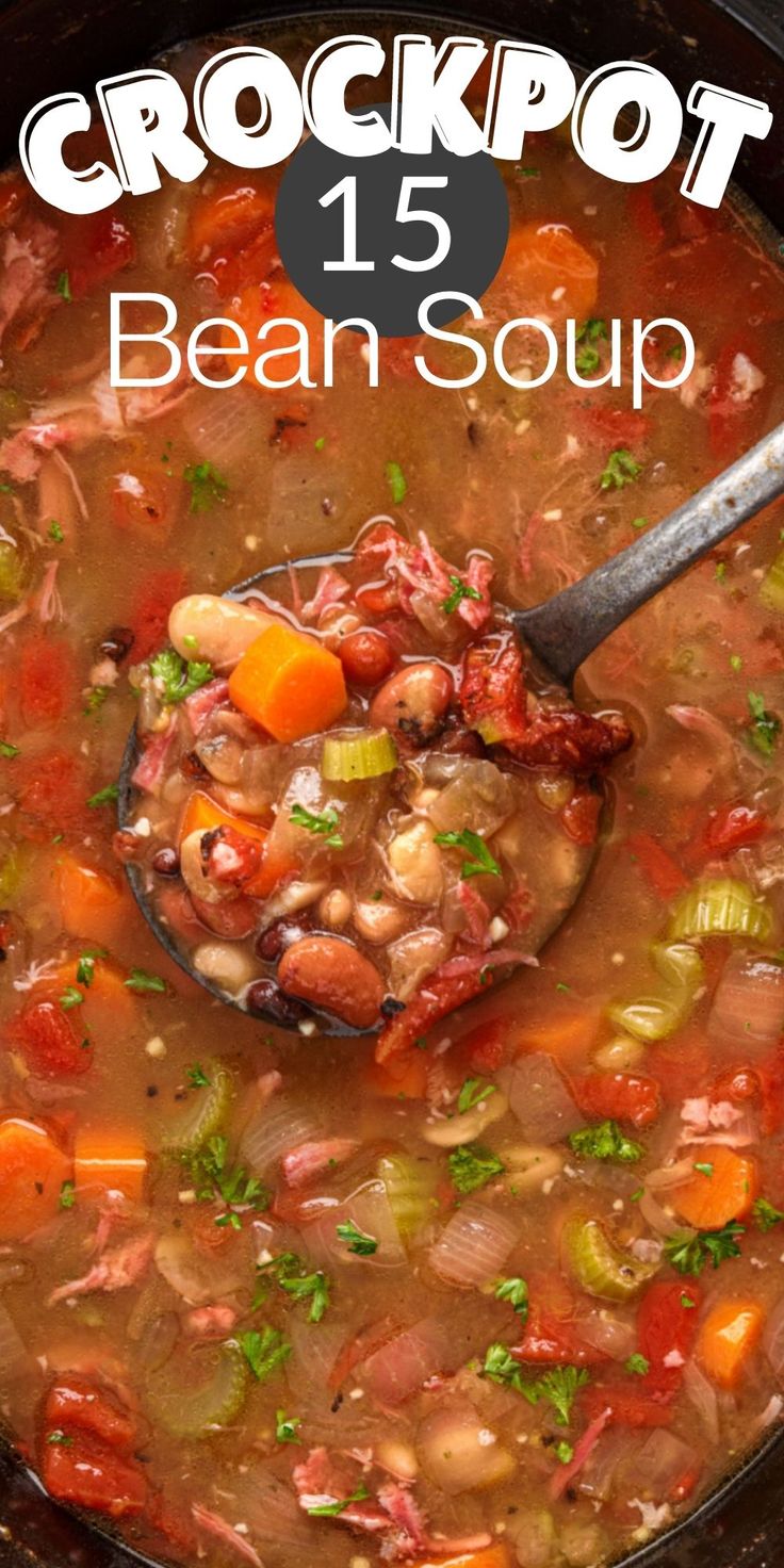 crockpot 15 bean soup with carrots and celery