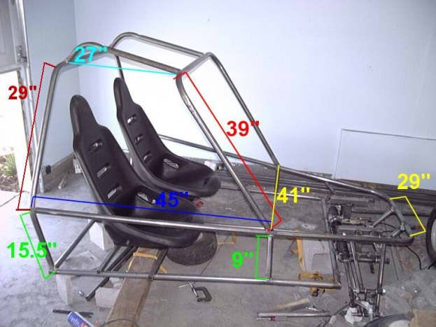 two seats sitting on top of a metal frame in a room with measurements for each seat