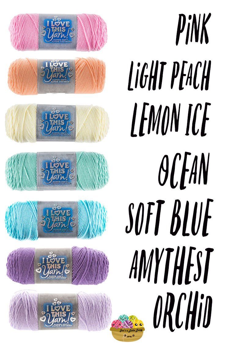 pink light peach lemon ice ocean soft blue and white crochet or knitting thread